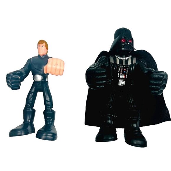Hasbro Playskool 2004 Luke Sky Walker Darth Vader Action Figures Vintage 9" - Picture 1 of 13